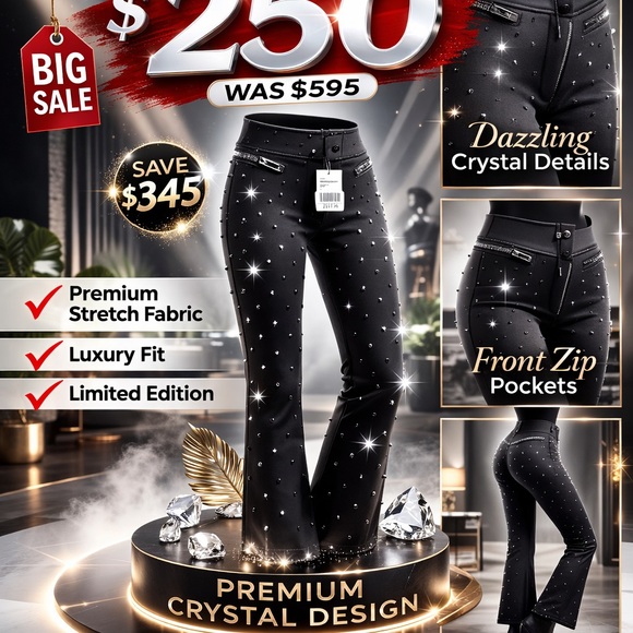 Generation Love Denim - Generation Love Black Crystal-Embellished Flare Jeans